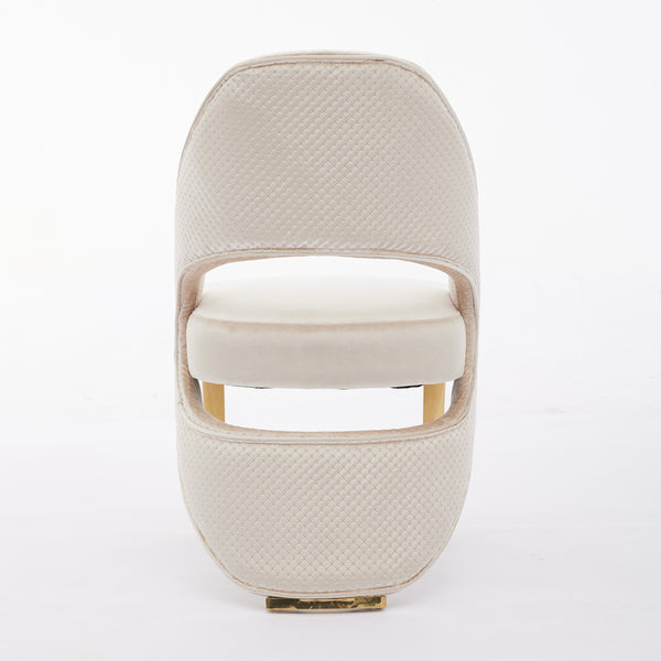 Santoro Cream & Gold Velvet Dining Chair