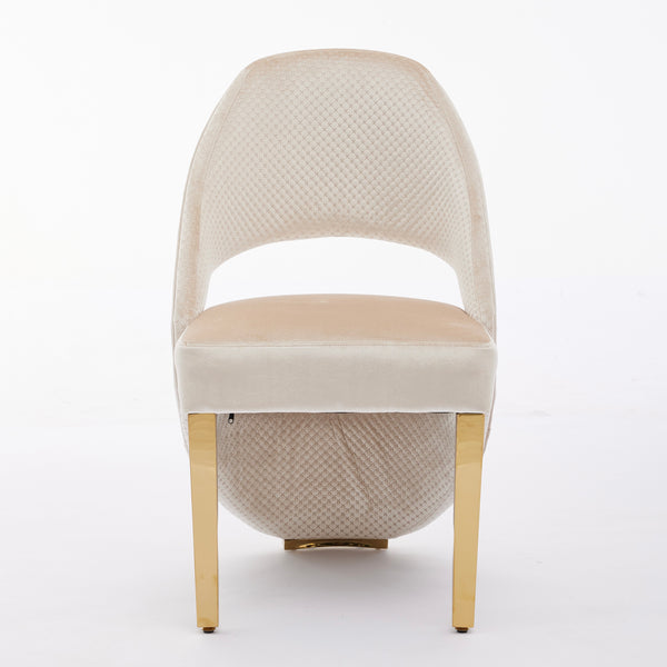 Santoro Cream & Gold Velvet Dining Chair