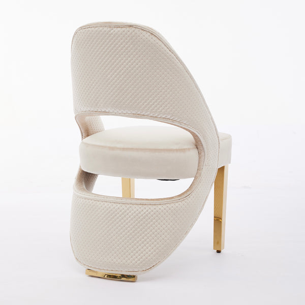 Santoro Cream & Gold Velvet Dining Chair