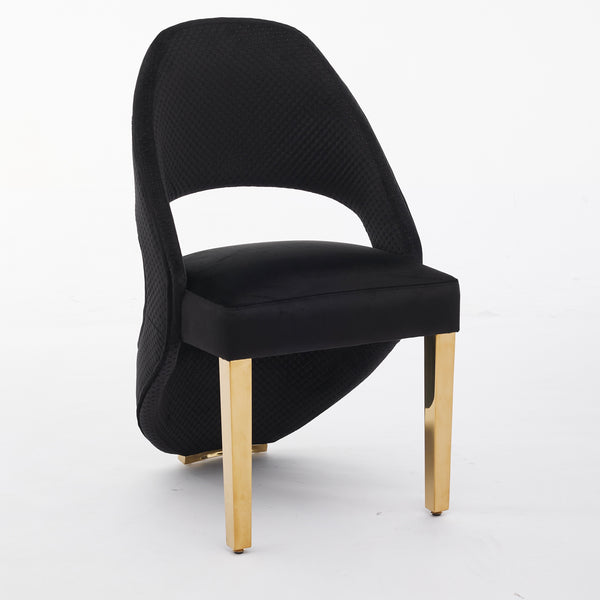 Santoro Black & Gold Velvet Dining Chair