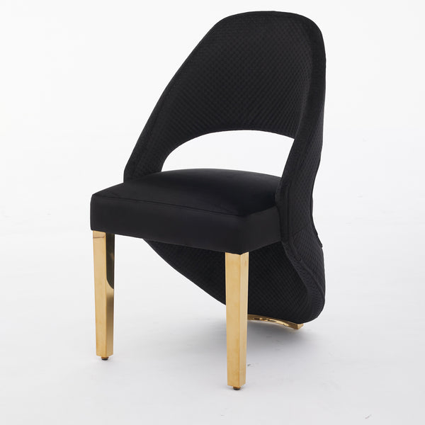 Santoro Black & Gold Velvet Dining Chair