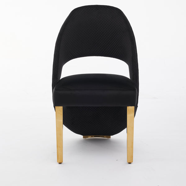 Santoro Black & Gold Velvet Dining Chair