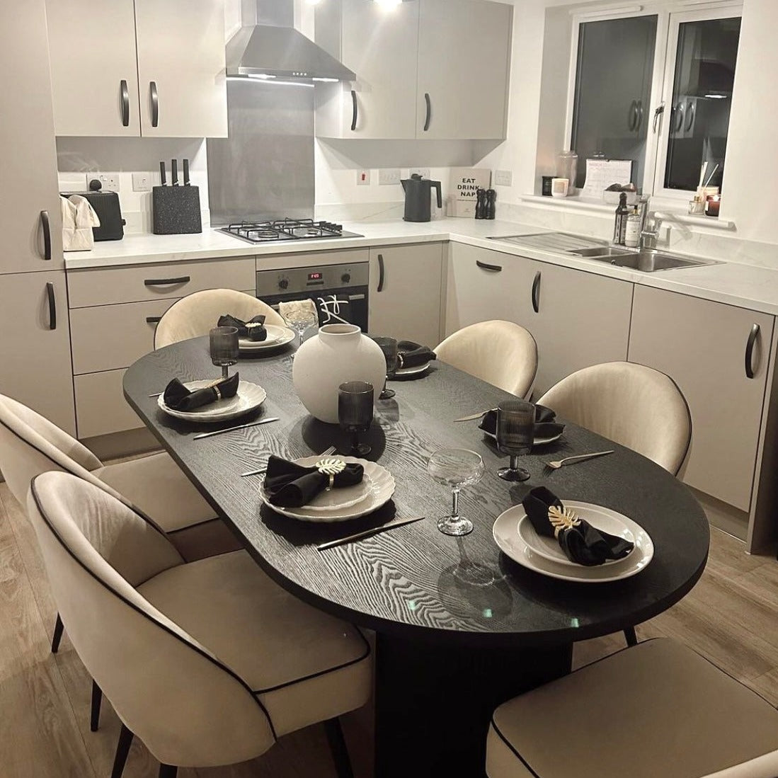 LUNA BLACK WOOD OVAL TABLE – Lush Interiors