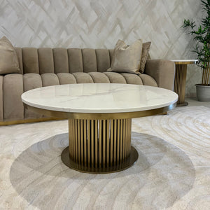 Luca White & Gold Marble Coffee Table