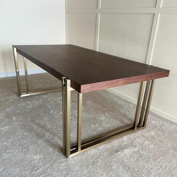 RIVOLI BROWN AND GOLD DINING TABLE 200CM