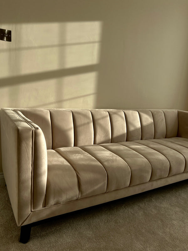 Lina Ivory Velvet Sofa