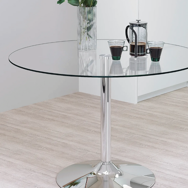 ORBITA GLASS ROUND DINING TABLE