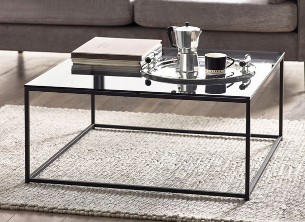 CHICO SQUARE COFFEE TABLE - SMOKED GLASS