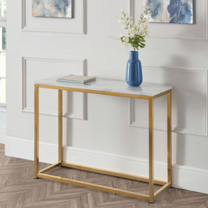 Strick & bolton sigrid deals faux marble skinny console table