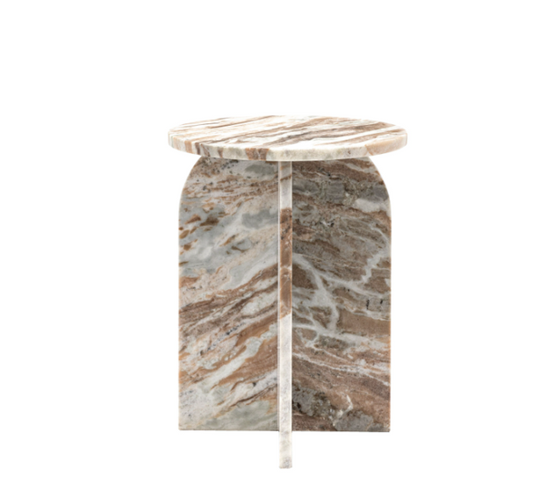 CAPRI 100% MARBLE NATURAL SIDE TABLE