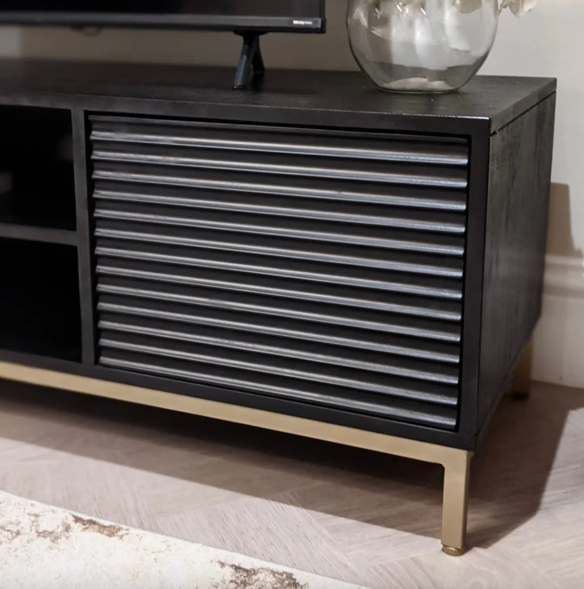 Grey and gold tv stand deals
