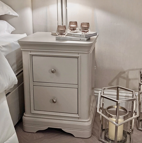 Maya 2 Drawer Bedside Table Taupe