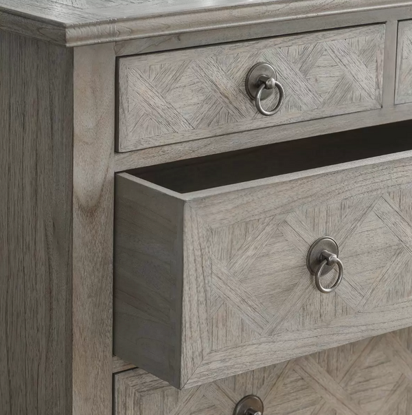 Mia 5 Drawer Chest Of Drawers Natural Wood