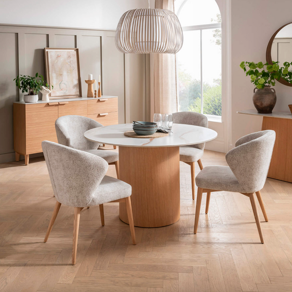 Ava Round Oak Dining Table