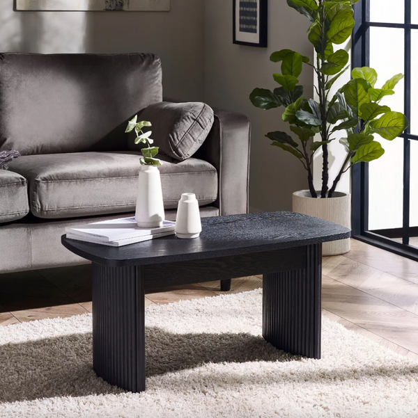 Loui Black Fluted Compact Coffee Table