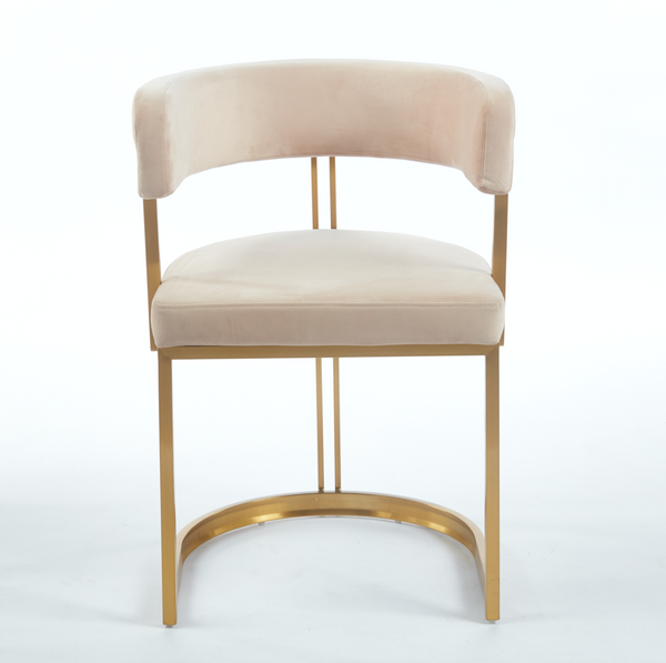 Sandro Velvet Dining Chair Cream & Gold