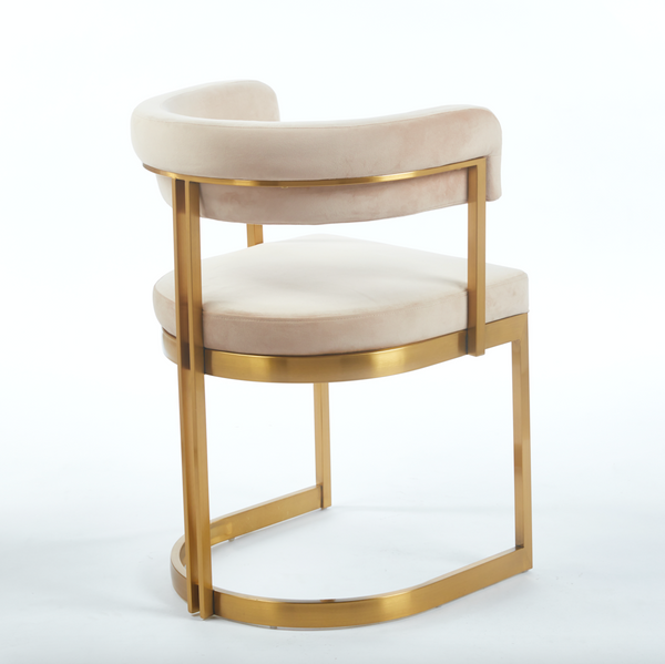 Sandro Velvet Dining Chair Cream & Gold