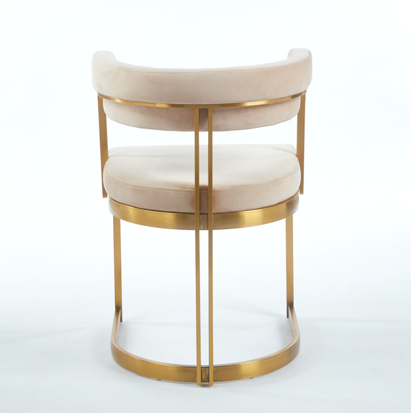 Sandro Velvet Dining Chair Cream & Gold