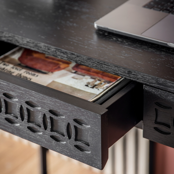 Boho Mango Wood 2 Drawer Desk