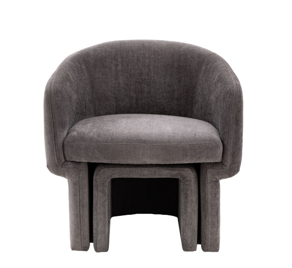 Ekso Grey Armchair & Footstool