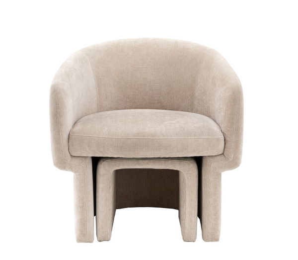 Ekso Cream Armchair & Footstool