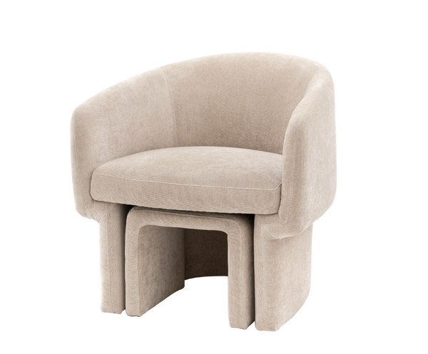 Ekso Cream Armchair & Footstool