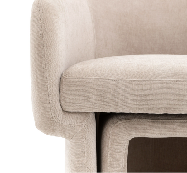 Ekso Cream Armchair & Footstool