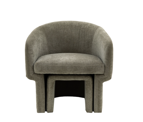 Ekso Sage Grey Armchair & Footstool