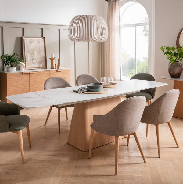 Ava Oak Rectangle Extending Dining Table