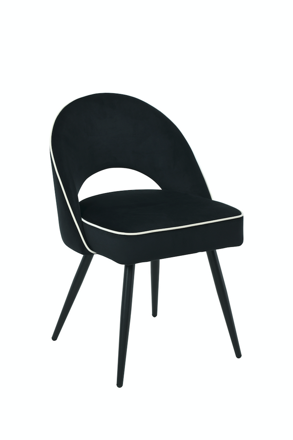 (pre-order) Mason Black Velvet Dining Chair