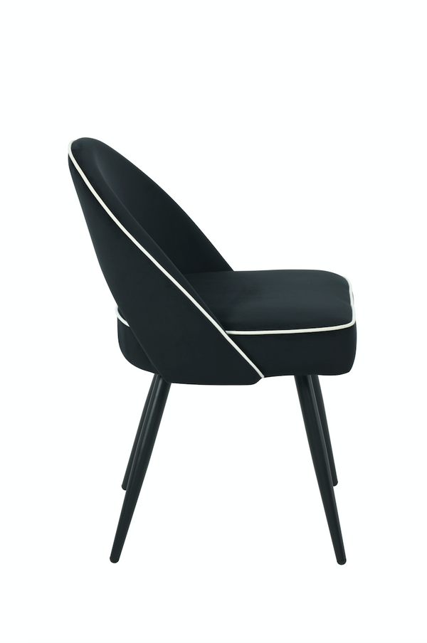 (pre-order) Mason Black Velvet Dining Chair