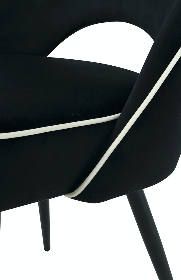 (pre-order) Mason Black Velvet Dining Chair