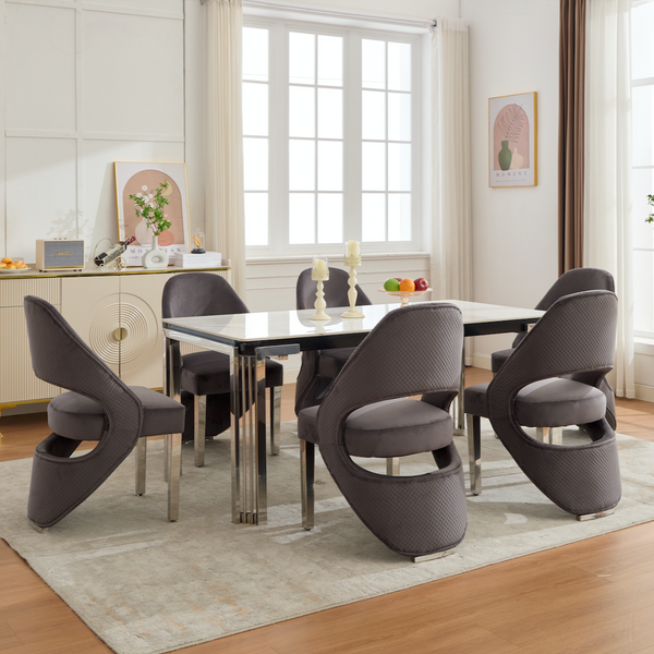 Santoro Grey Velvet Dining Chair