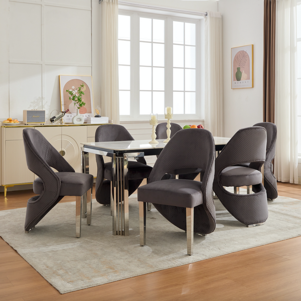 Santoro Grey Velvet Dining Chair