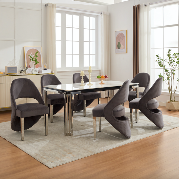 Santoro Grey Velvet Dining Chair