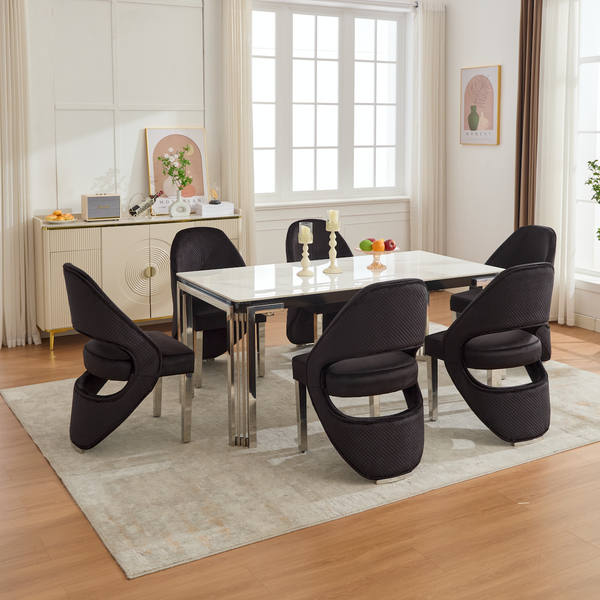 Santoro Black Velvet Dining Chair