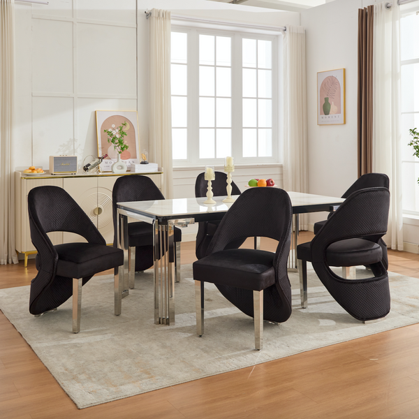 Santoro Black Velvet Dining Chair