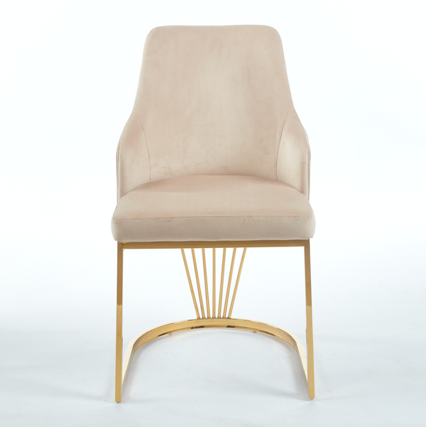 Lanvin Cream & Gold Velvet Dining Chair