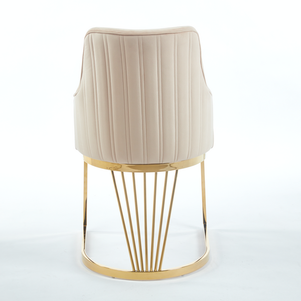 Lanvin Cream & Gold Velvet Dining Chair