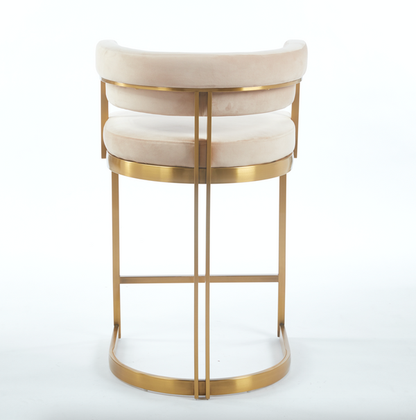 Sandro Velvet Barstool Cream & Gold