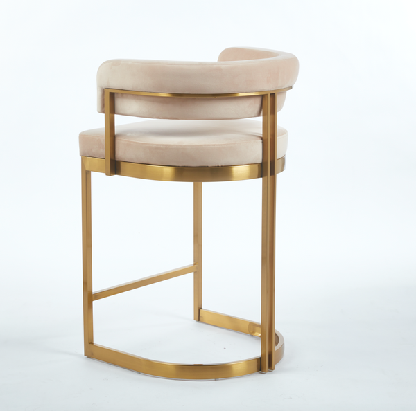 Sandro Velvet Barstool Cream & Gold