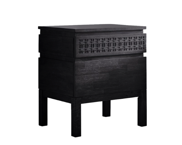 Boho Mango Wood Bedside 2 Drawer Chest