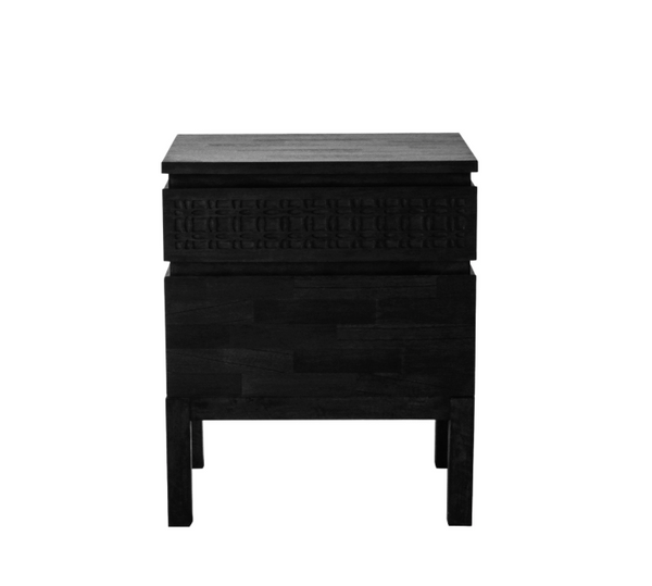 Boho Mango Wood Bedside 2 Drawer Chest