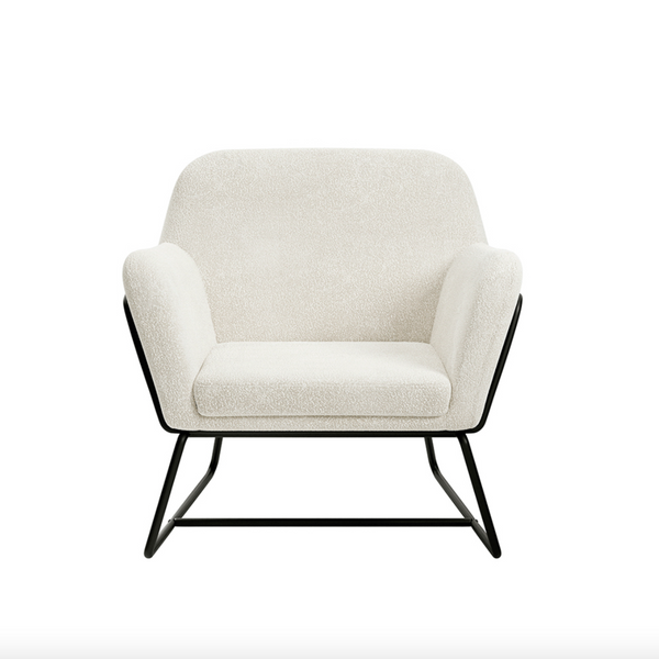 Charlotte Ivory Boucle & Black Chair