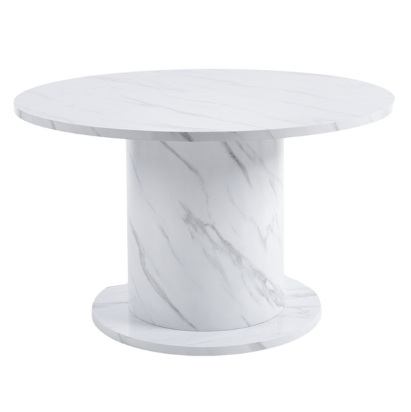 Olivia Round Dining Table With Marble Effect