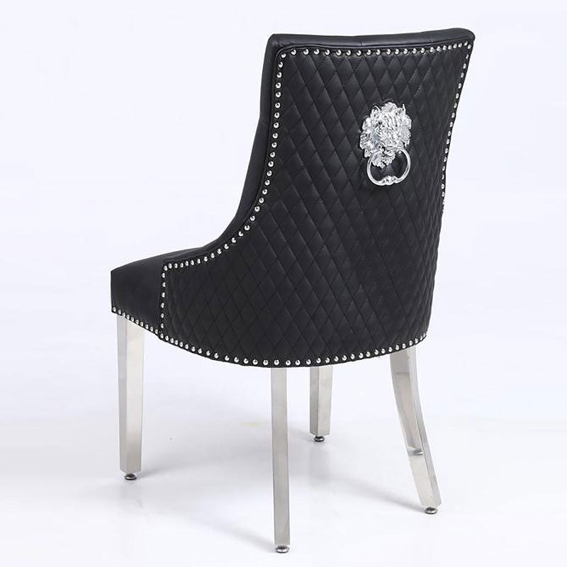 Bentley Leather Lion Knocker Chair 2 colours Lush Interiors