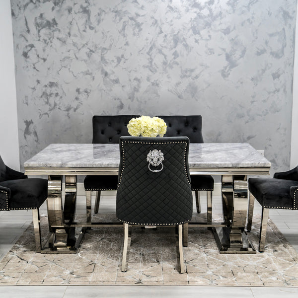 Arianna Grey Dining Set With Grey Bentley Chairs - Various Sizes Available