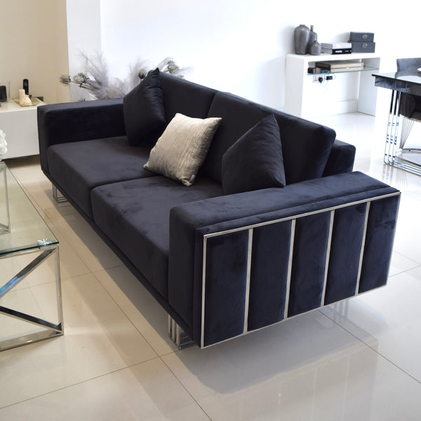 Marant Grey & Silver Sofa - 2 & 3 Seater Available