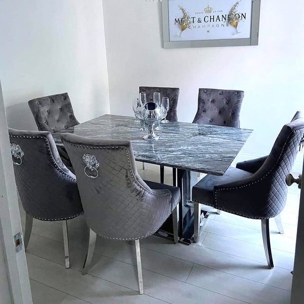 Francesca Dining Set With Grey Bentley Chairs - Various Sizes Available