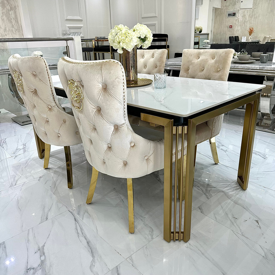 Sorrento Marble Dining Table Set – Lush Interiors